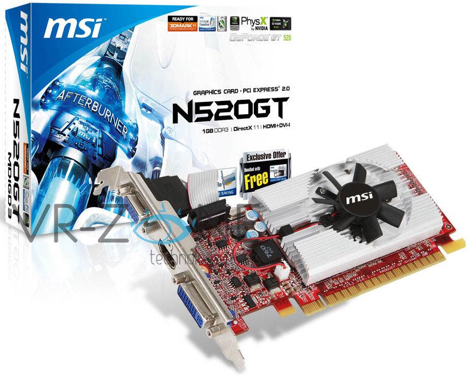 MSI'ın GeForce GT 520 modeli gün ışığına çıktı