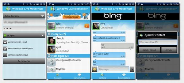 Windows Live Messenger'ın Android ve Windows Phone 7 versiyonlarını Miyowa firması geliştirdi