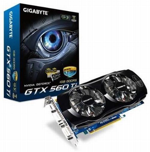 Gigabyte, WindForce 2X soğutuculu GeForce GTX 560 ailesini genişletiyor