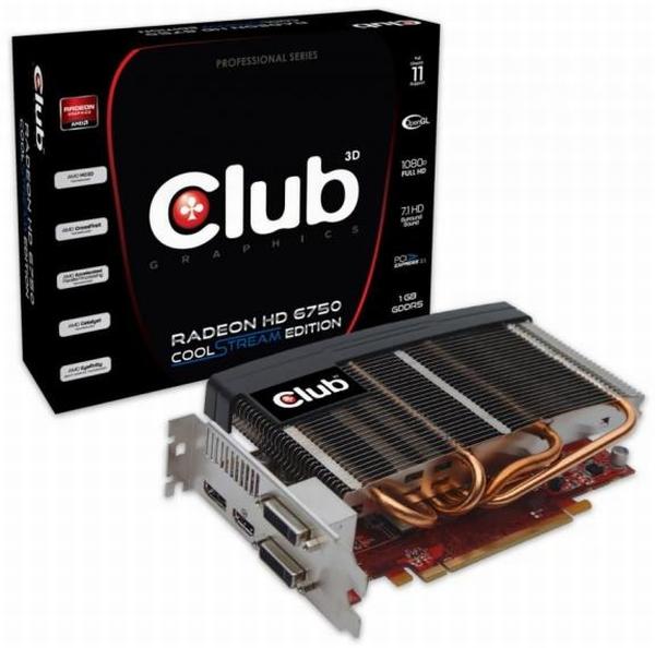 Club3D pasif soğutmalı Radeon HD 6750 CoolStream modelini duyurdu