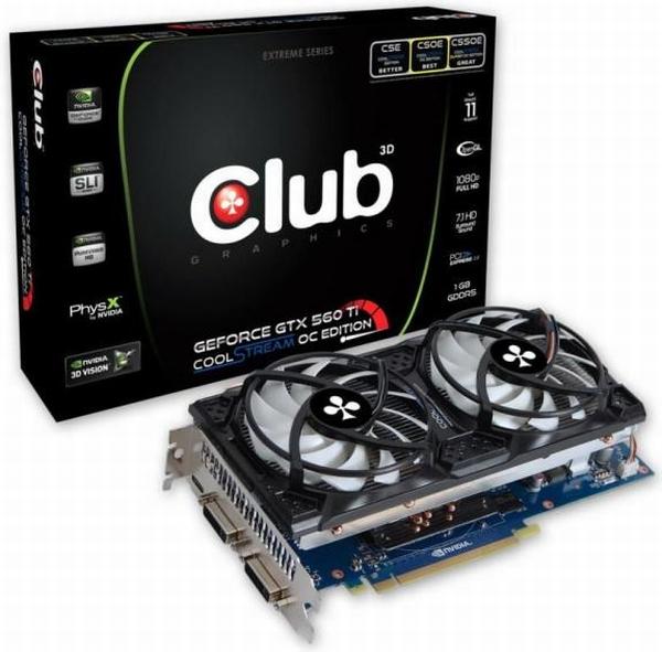 Club3D hız aşırtmalı GeForce GTX 560 Ti CoolStream OC Edition v2'yi duyurdu