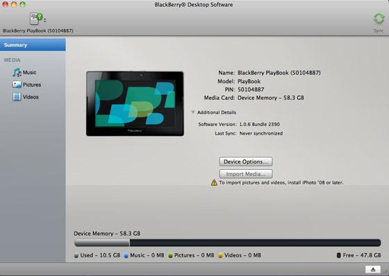 RIM, Blackberry Desktop Software for Mac'in yeni versiyonunu yayınladı