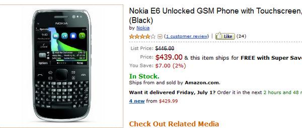 Symbian Anna'lı Nokia E6, sim kilitsiz olarak 439$'dan Amerika'da satışa sunuldu