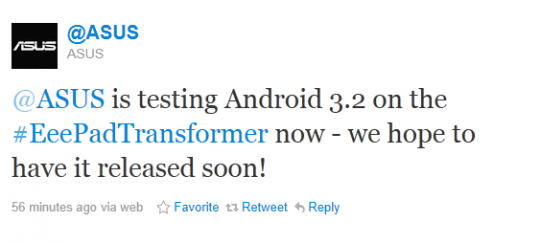 Asus: Eee Pad Transformer için Android 3.2 güncellemesi yakında geliyor