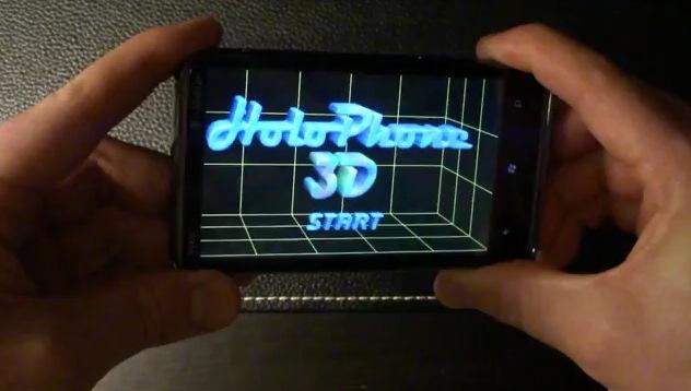 Windows Phone 7 işletim sistemli modeller için hologram uygulaması: HoloPhone3D