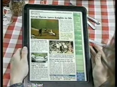 1994 yılına ait bir tablet / dijital gazete hibrid cihazının videosu ortaya çıktı