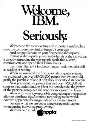 Apple'ın IBM'e 30 yıl önce gönderdiği ilk kutlama mesajı