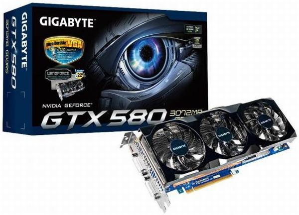 Gigabyte 3GB GDDR5 bellekli GeForce GTX 580 modelini kullanıma sunuyor