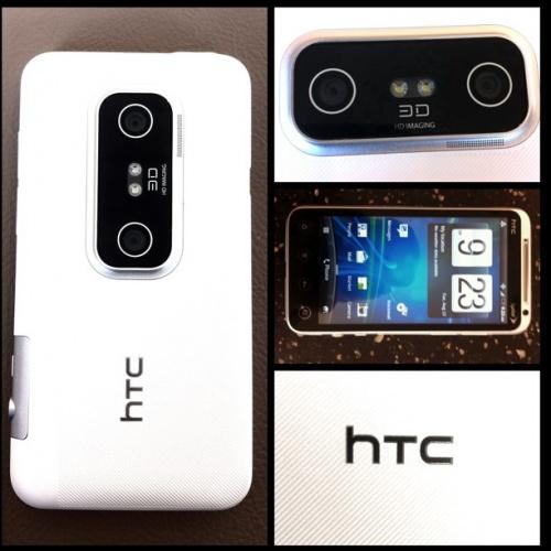 Beyaz renk seçeneğine sahip HTC EVO 3D görüntülendi