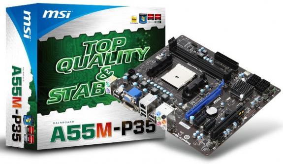 MSI'dan AMD'nin Fusion-A serisi işlemcileri için yeni anakart; A55M-P35