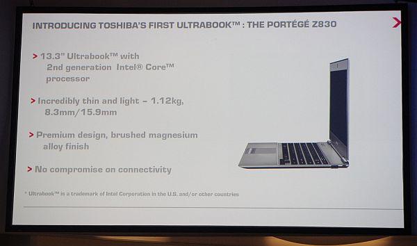 IFA 2011: Toshiba ultra-ince tasarımlı yeni dizüstü bilgisayarı Portégé Z830'u lanse etti