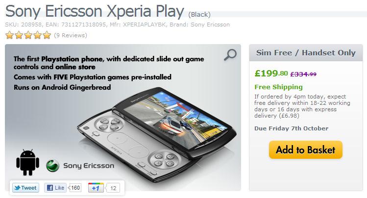 PlayStation sertifikalı Xperia Play'in İngiltere fiyatı 199.80 Pound'a kadar düştü