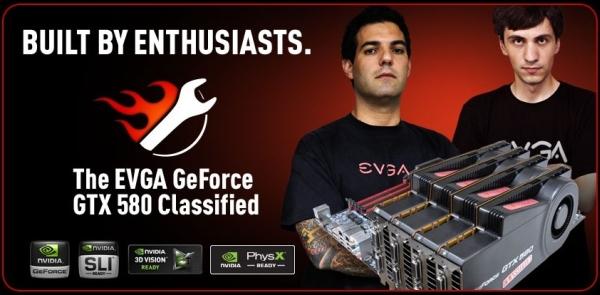 EVGA hava ve sıvı soğutmalı GeForce GTX 580 Classified modellerini duyurdu