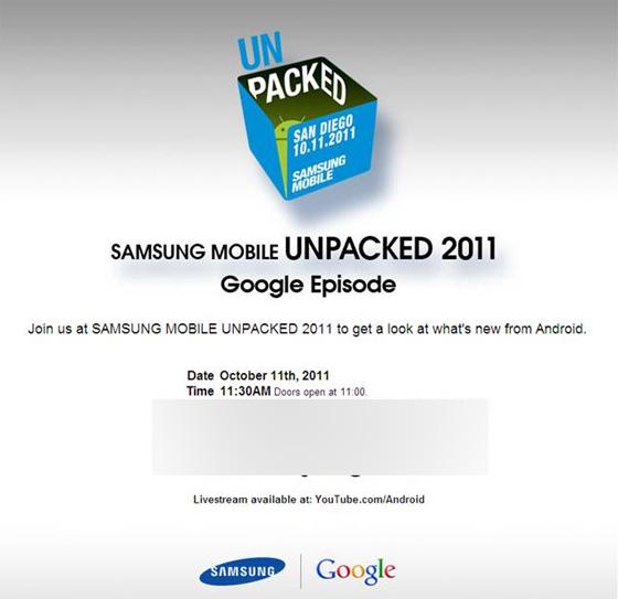 Google ve Samsung'dan 11 Ekim'de etkinlik; Nexus Prime ve Android 4.0 geliyor?