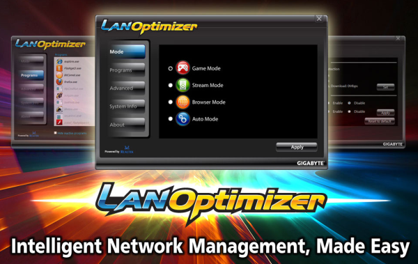 Gigabyte'dan ücretsiz ağ yönetim yazılımı; Lan Optimizer