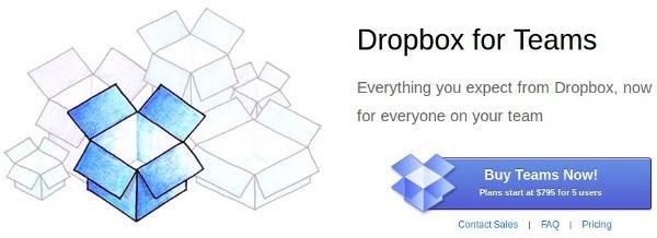 Dropbox for Teams işletmelere paylaşılabilir depolama alanı sunuyor
