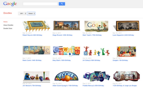 Google'dan Doodle logolarına özel bir site ve hediyelik eşya mağazası
