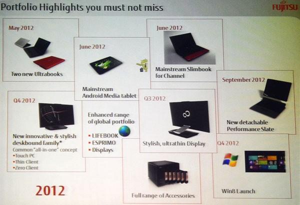 Fujitsu'nun yol haritası Windows 8 çıkış tarihine işaret ediyor