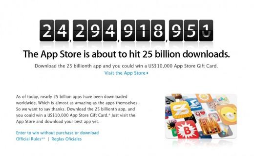 Apple, uygulama mağazasından 25 milyarıncı uygulamayı indirene hediye çeki verecek