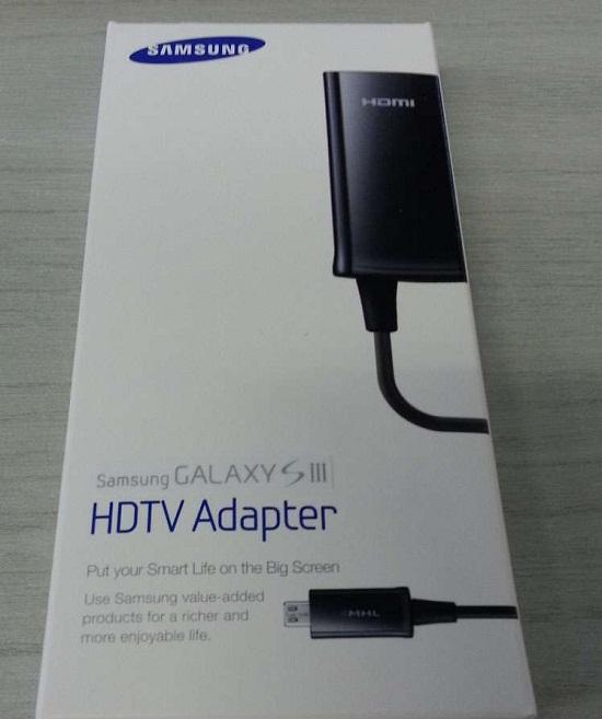 Samsung Galaxy S III özel bir MHL-HDMI adaptörü kullanacak