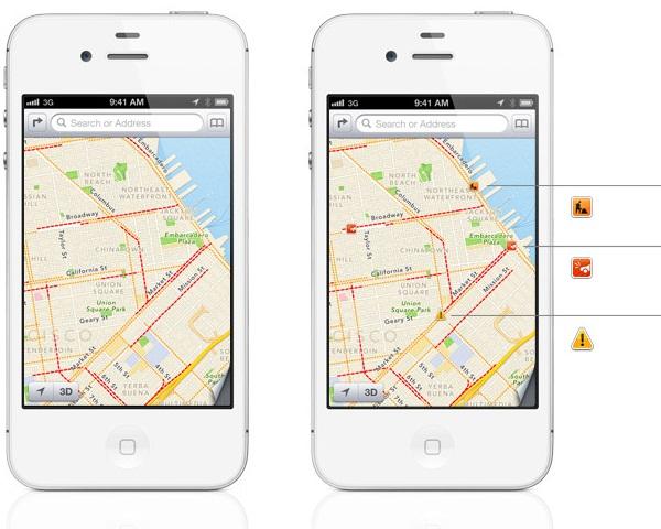WWDC 2012'de iOS6 ile birlikte yeni haritalar uygulaması tanıtıldı