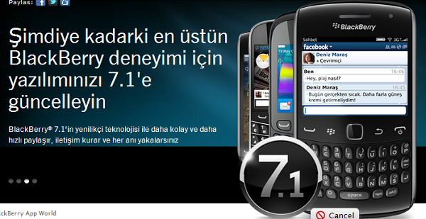 RIM, ülkemizde BlackBerry 7.1 güncellemesine başladı