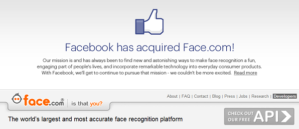 Facebook, Face.com'u satın alıyor