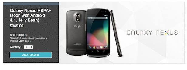 Galaxy Nexus, yeniden Google Play Store'da