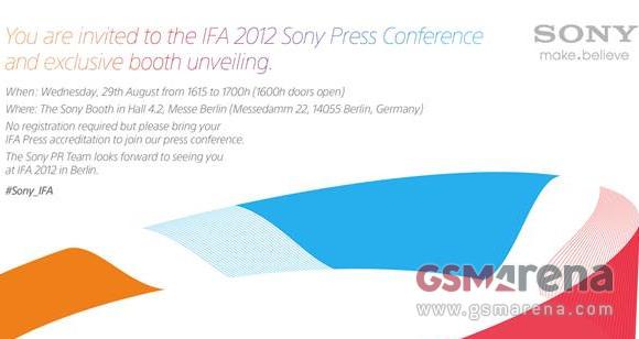 Sony, Berlin'de düzenlenecek IFA 2012 etkinliği için davetiye yollamaya başladı