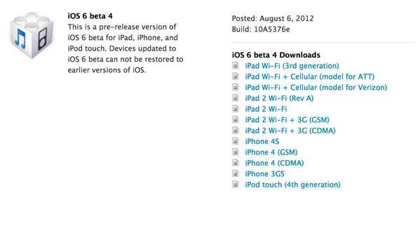 iOS 6 4. beta sürümü dağıtılmaya başladı