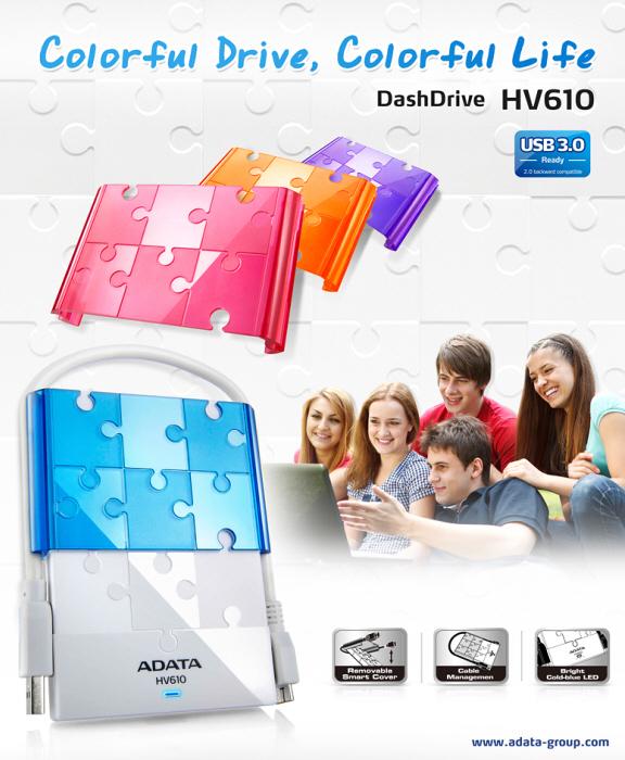 Adata'dan USB 3.0 destekli ve özgün tasarımlı taşınabilir sabit disk: DashDrive HV610