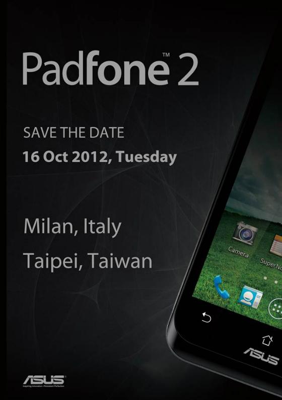 ASUS PadFone 2, 16 Ekim'de resmen tanıtılacak