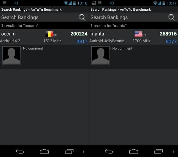 Android 4.2'li Motorola Occam ve Manta modellerine ait test sonuçları sızdı