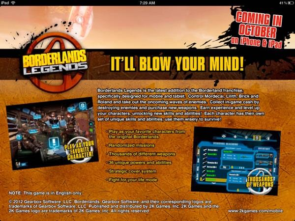 Borderlands Legends, iOS platformu için kendini gösterdi