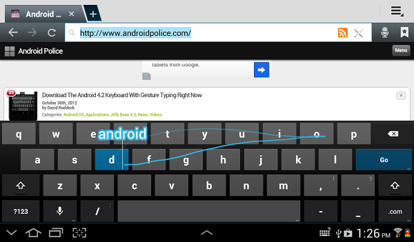 Android 4.2 ile gelen yeni sanal klavye uygulaması internette yayınlandı