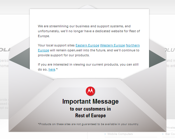 Motorola, Avrupa'daki mağaza ve internet sitelerini resmen kapattı