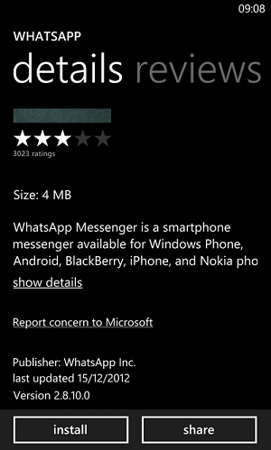 Windows Phone 8 için WhatsApp, uygulama mağazasında yerini aldı