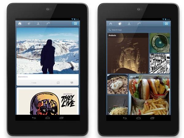 Android için Tumblr, tablet desteğiyle güncellendi