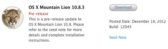 OS X 10.8.3'ün 3.betası yayınlandı
