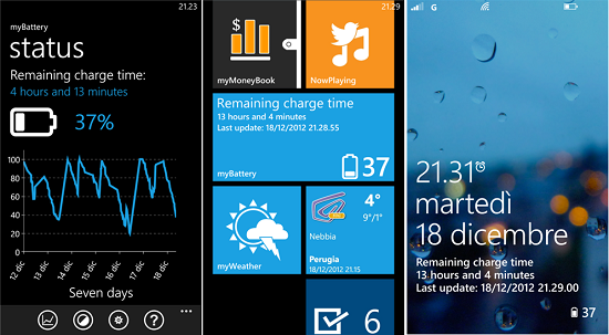 myBattery ile Windows Phone kilit ekranınızda batarya durumunu görün
