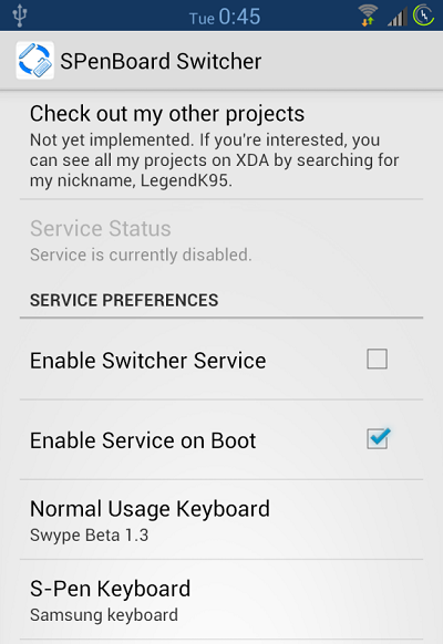 SPenBoard Switcher uygulaması ile kolayca klavye seçimi yapabilirsiniz