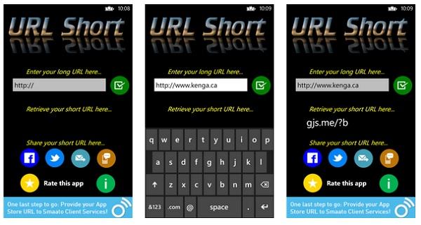 Windows Phone için link kısaltma uygulaması URL Short v1.0 yayınlandı