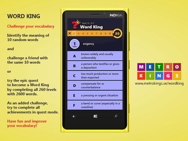 Word King ile İngilizce bilginizi geliştirin