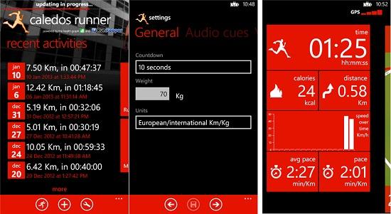 Caledos Runner V2.1 aktivite takip uygulaması Windows Phone 8 için yayınlandı 