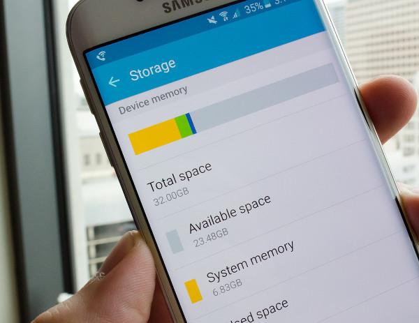 32GB'lık Samsung Galaxy S6 kullanılabilir alanı 23GB