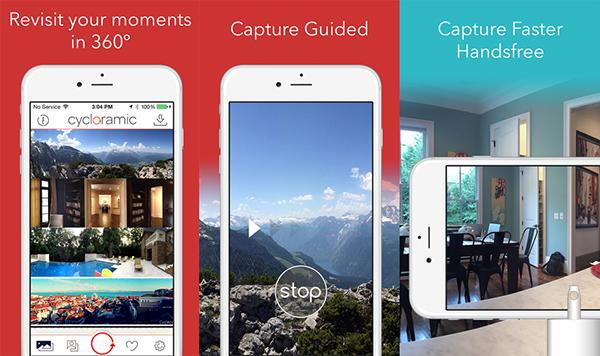 iOS uyumlu 360 derece fotoğraf ve video uygulaması Cycloramic ücretsiz yapıldı