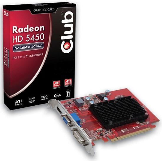Club3D,  Radeon HD 5450 Noiseless Edition modelini duyurdu
