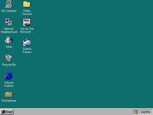 Windows 95 Başlat menüsünde şempanze izleri