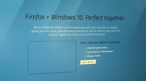 Firefox'un Windows 10 için özelleştirilmiş 40. sürümü yayınlandı