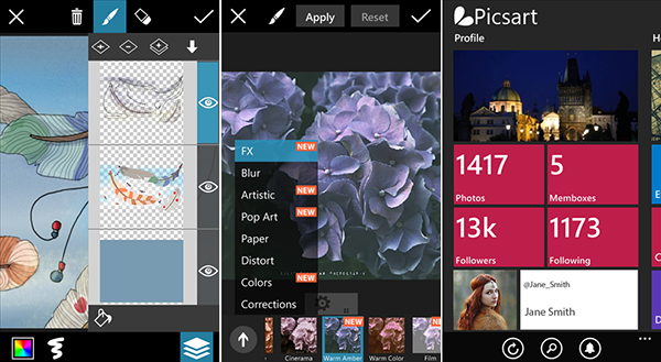 Windows Phone uyumlu fotoğraf uygulaması PicsArt, yeni efektler kazandı